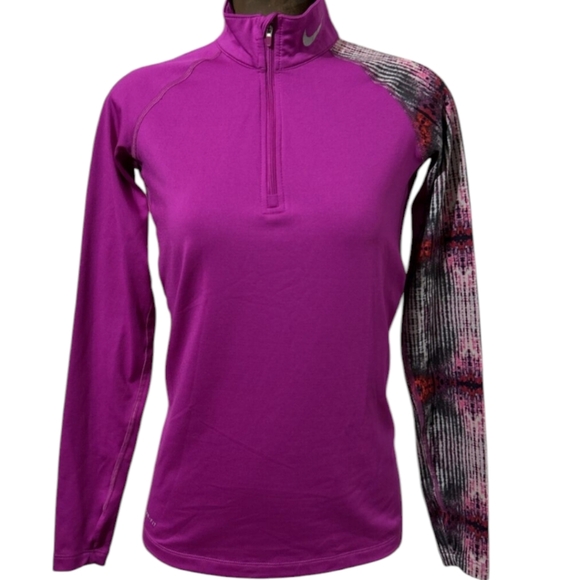 Nike Sweaters - Nike Pro Combat Dri-Fit Fitted Pullover 1/4 Zip Running Jacket Sweatshirt medium